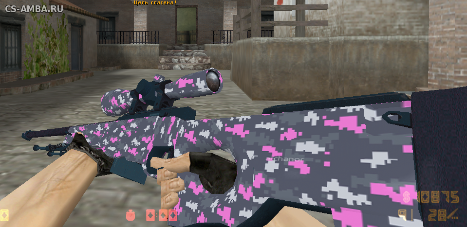 Модель оружия AWP [Ddpat Pink] HD для CS 1.6