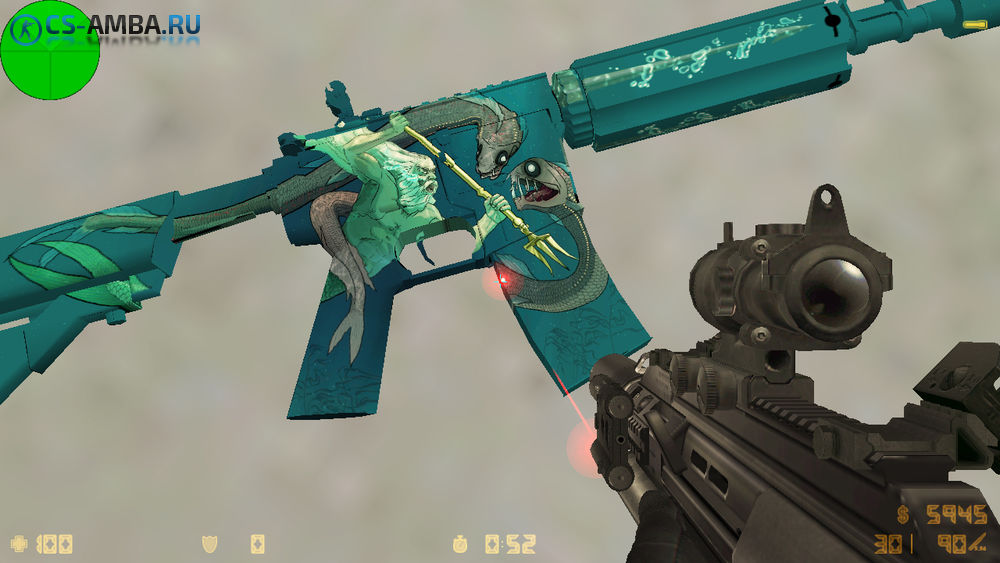 Модель винтовки M4A4 — Poseidon (HD) для cs 1.6