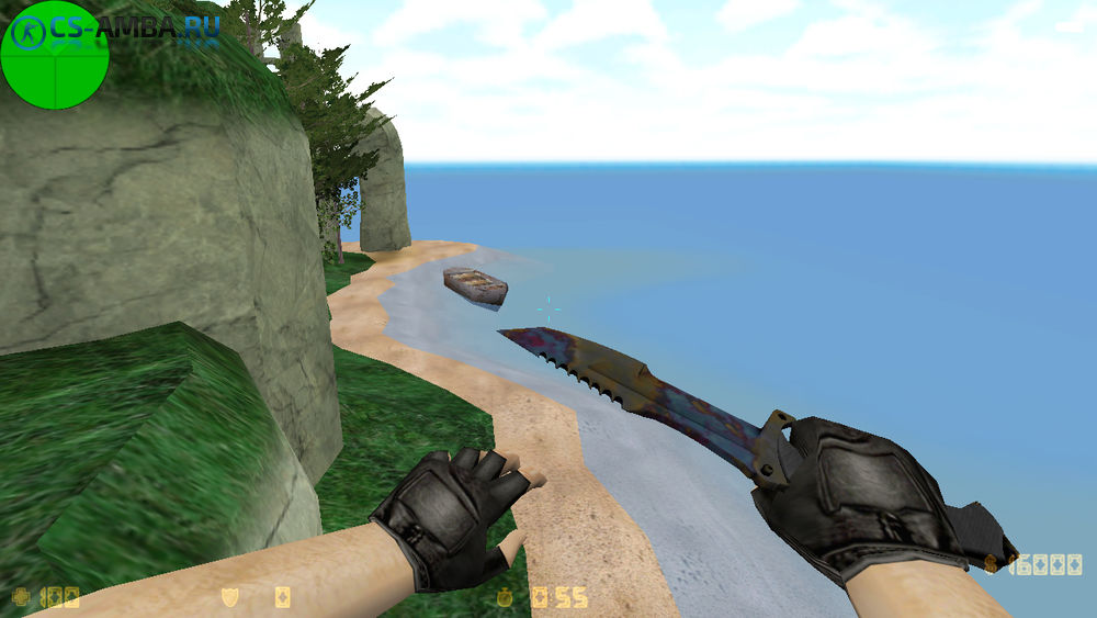 Huntsman Knife | Case Hardened - HD для CS 1.6