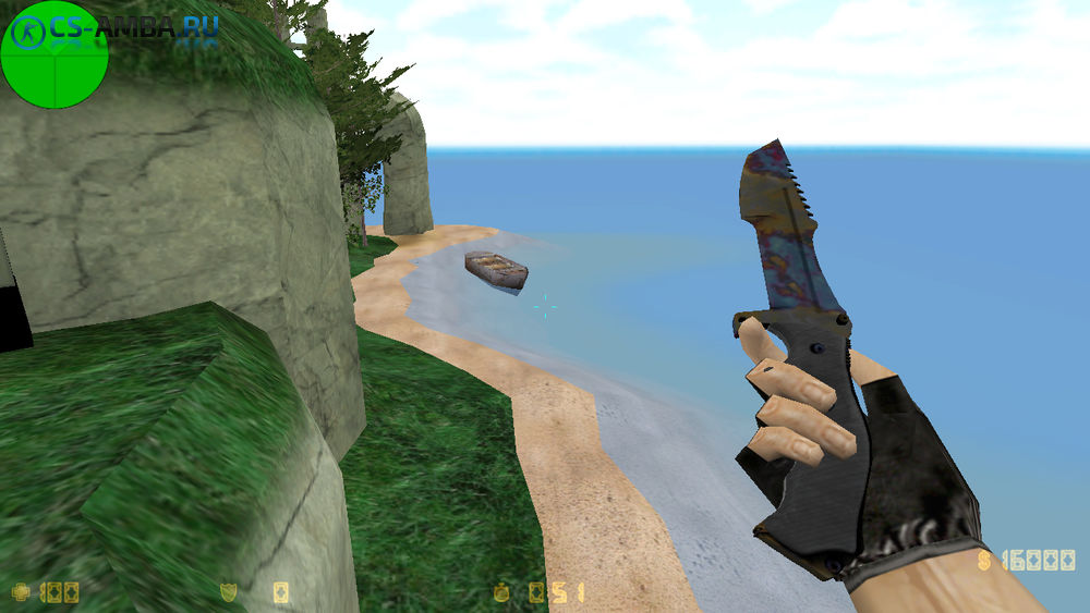 Huntsman Knife | Case Hardened - HD для CS 1.6