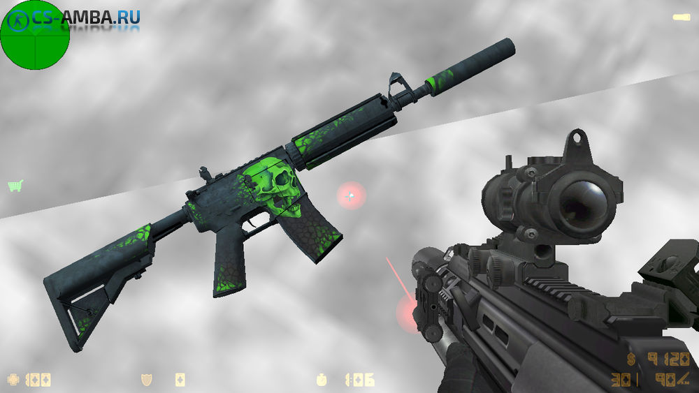 Модель HD M4A4 «Deskull» из мастерской CS:GO для CS 1.6