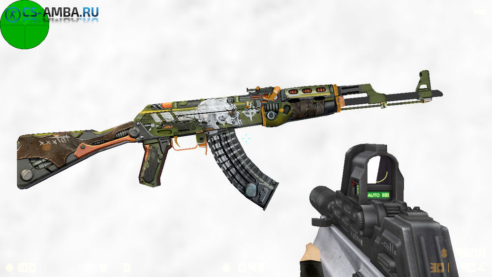 Модель HD AK47 «Skulliosis» с анимацией осмотра для CS 1.6