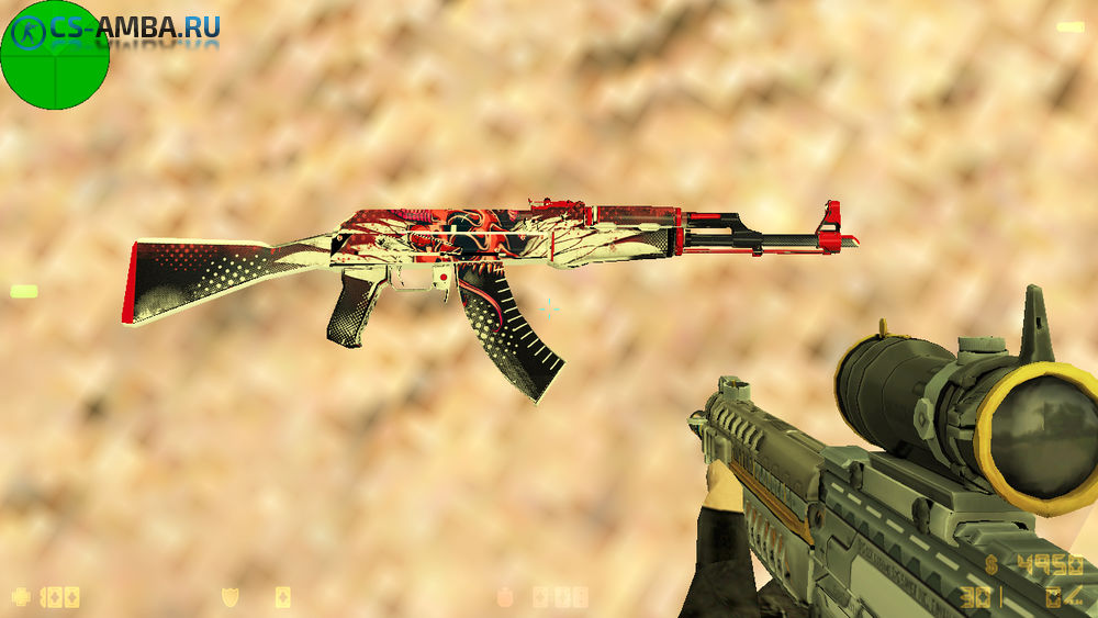 Модель оружия HD AK-47 «Шакал» для CS 1.6