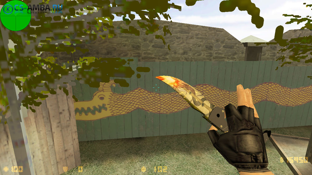 Модель ножа HD «Falchion - Dragon Lore» для Кс 1.6