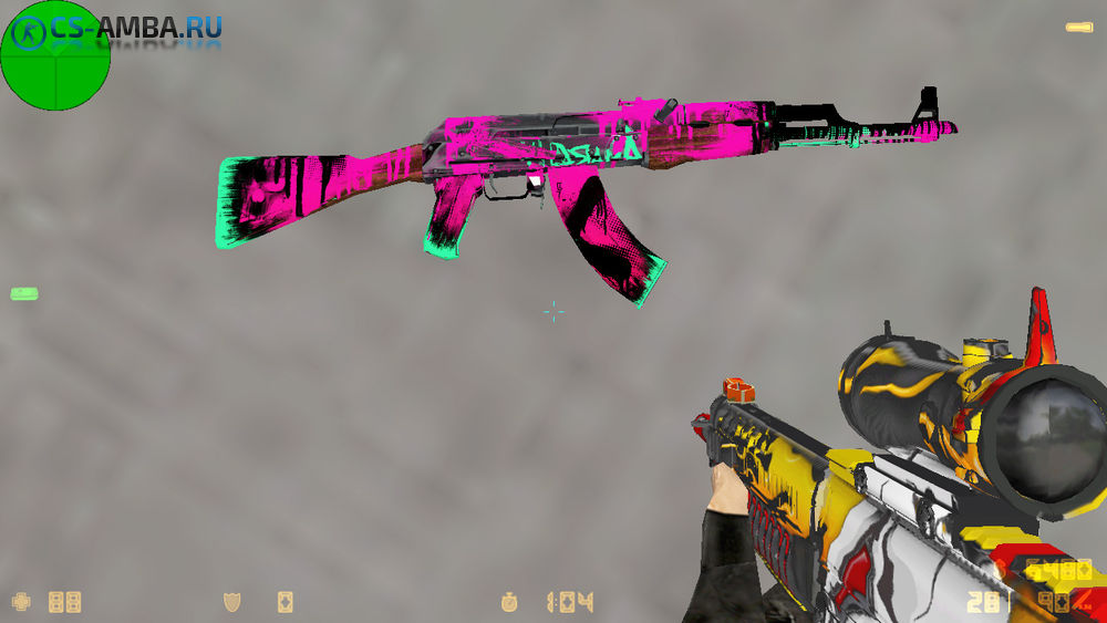 Модель AK-47 «Neon — Revolution» HD для CS 1.6