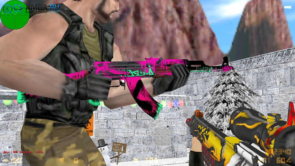 Модель AK-47 «Neon — Revolution» HD для CS 1.6