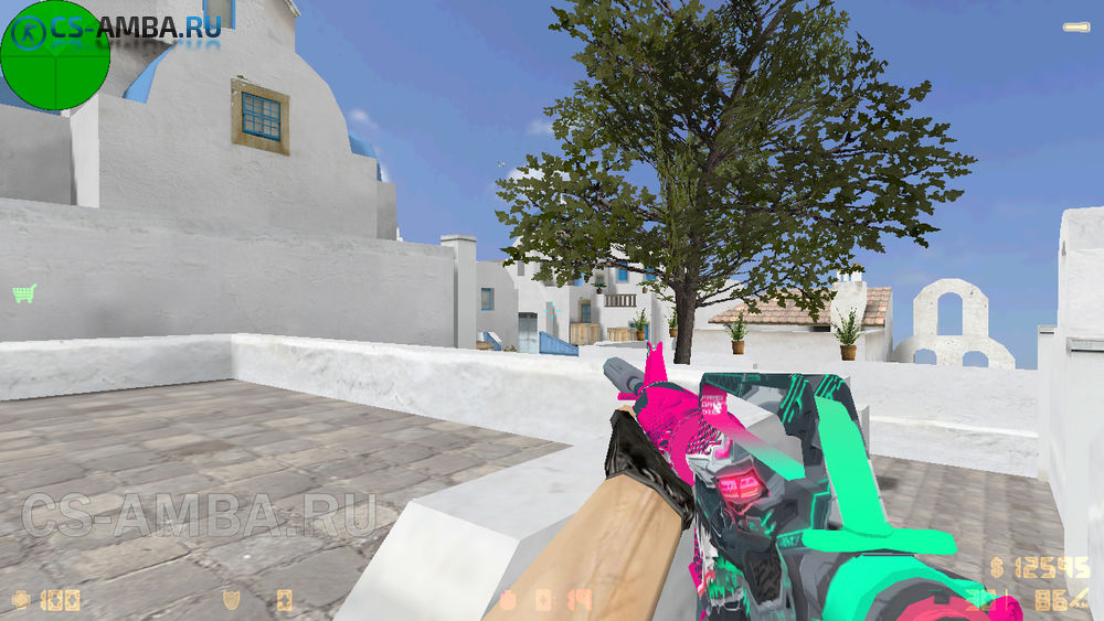 Модель HD M4A1-S «Cyberseries: AlpharWolf» с анимацией осмотра для CS 1.6