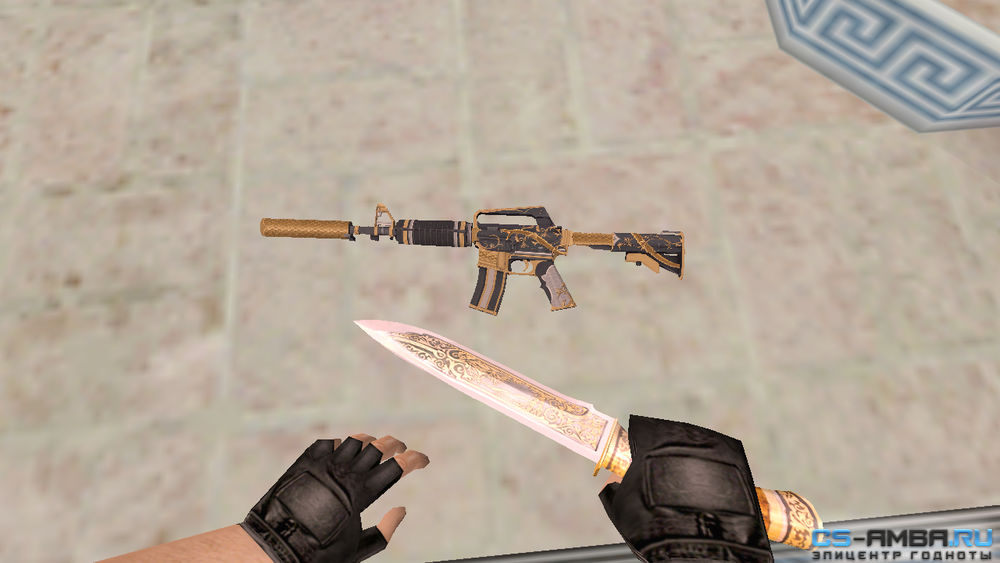 Стандартная HD модель M4A1 «Golden Coil» для CS 1.6